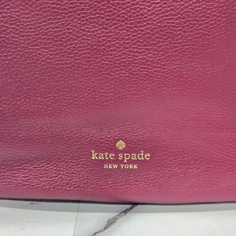 Kate Spade Mulberry Street Vivian Leather Hobo Bag Burgundy Shoulder Crossbody
